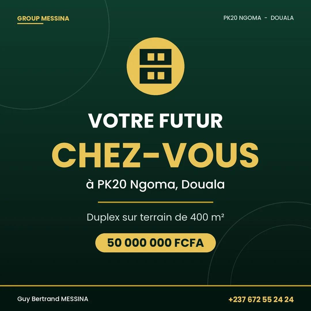Duplex de 10 pièces à vendre à Douala, PK20 Ngoma