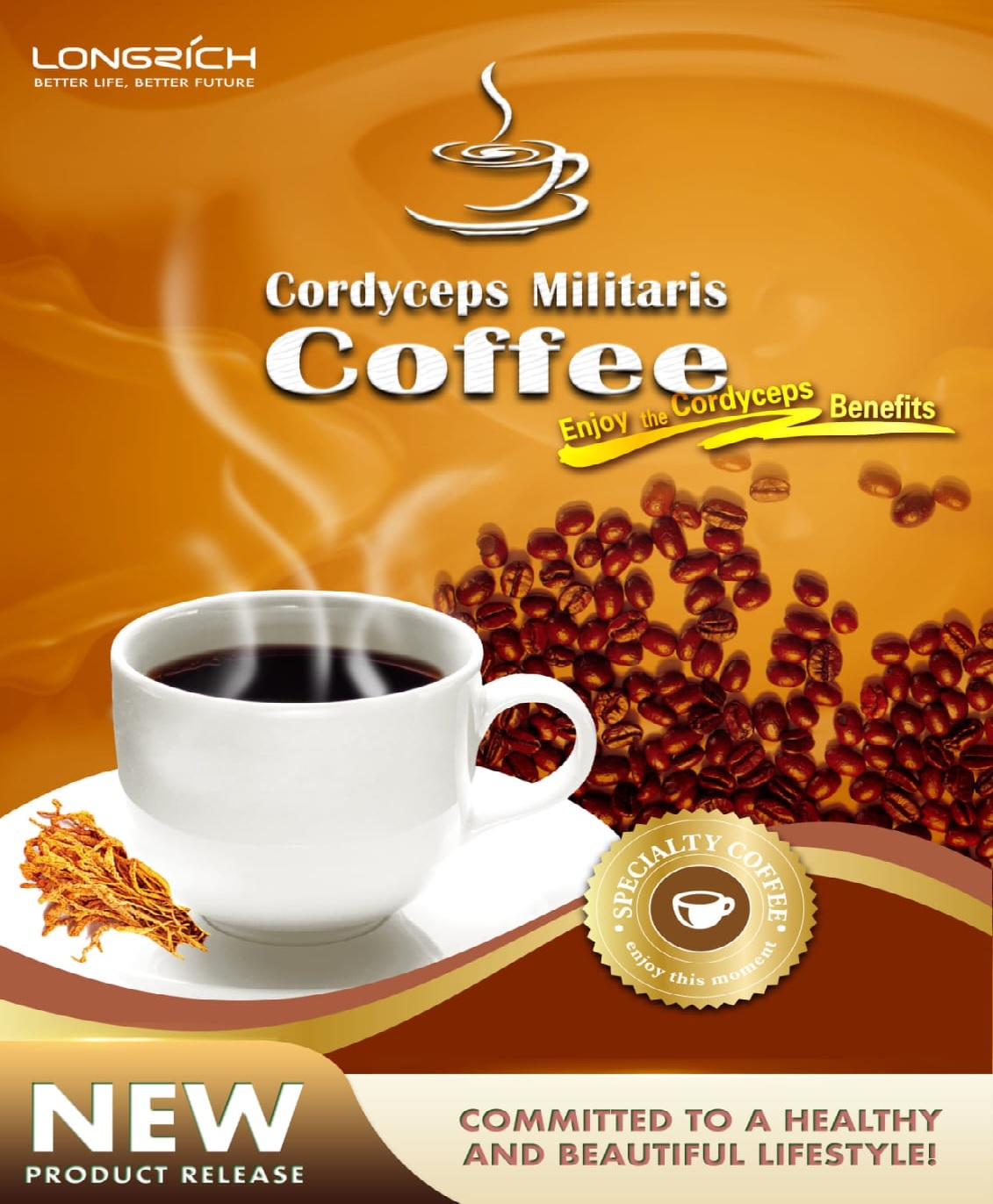 Café décaféiné au cordyceps